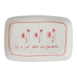 3R Studios "Life is Just Better with Chickens" Stoneware Platter