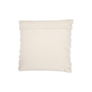 3R Studios White Fringe Embroidered 20 in. x 20 in. Throw Pillow