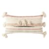 3R Studios Pink and Brown Striped Kilim Lumber 28 in. x 14 in. Throw Pillow