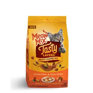 Meow Mix Tasty Layers Roasted Chicken Flavor and Homestyle Gravy Dry Cat Food - 3lbs