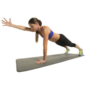 GoFit Fitness Yoga Mat with Carry Strap - Gray (9.5mm)