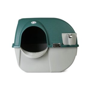 Omega Paw VM-RA15-1-PR Premium Roll N Clean Plastic Self Cleaning Enclosed Cat Kitten Self Separating Litter Box, Forest Green