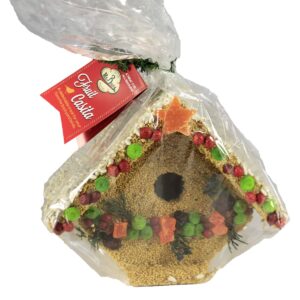 Home & Garden 6.0" Fruit Casita Christmas Bird Seed House Mr Bird - Bird And Wildlife Food