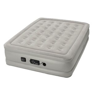 Insta-Bed Raised 19 Inch Queen Air Mattress w/ Built In Pump & Camping Bedding