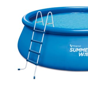 Summer Waves P54520000 52 Inch SureStep 4 Step Heavy Duty Steel Outdoor Above Ground Swimming Pool Ladder, Blue
