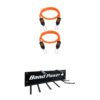 Bodylastics 30 Lb Full Body Anti Slip Resistance Clip Bands Set, Orange (2 Pack) and Single Mount 8 Prong Gym Rack for Fitness Equipment