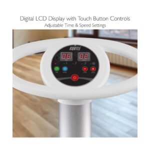 Hurtle HURVBTR63 Standing Oscillating Vibration Platform Full Body Exercise and Fitness Machine Home Workout Trainer with Adjustable Settings, White