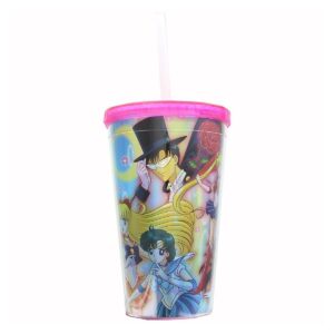 Just Funky Sailor Moon Cast Holographic Foil 16oz Carnival Cup w/ Straw & Lid