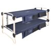 Disc-O-Bed XL Cam-O-Bunk Bench Bunked Organizers Double Camping Cot, Navy Blue