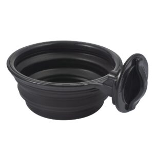 Hanging Crate Dog Bowl, Collapsible Silicone Water Food Feeder Bowl Cage Coop Cup for Cat Bird Pet, Black/Black