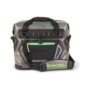 Engel Portable Waterproof Heavy-Duty Foam Insulated Soft-Sided Cooler Bag with Padded Adjustable Strap and Front Pocket, Green