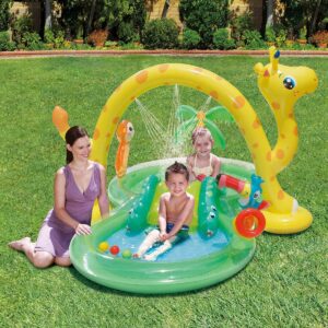 Summer Waves 8.5ft x 6.3ft x 50in Inflatable Kiddie Pool Play Center w/ Slide