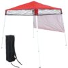 Sunnydaze 6' x 6' Top/7.5' x 7.5' Bottom Slant Leg Portable Backpack Canopy - Red