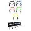 Bodylastics Fitness Max Tension 5 Piece Resistance Bands Max Tension Set with Steel Wall 8 Prong Rack for Upper Lower Body Strength Training Exercises