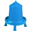 Double-Tuf DT9875 High Capacity 17.5 Pound Durable Poultry Feeder Container with Legs and Convenient Carry Handle, Blue