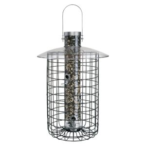 Droll Yankees Sunflower Domed Cage Shelter Feeder - Silver