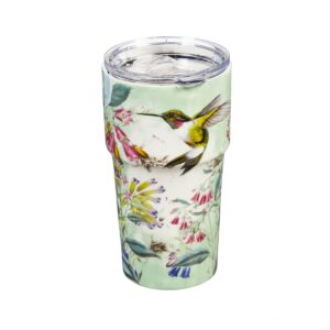 Evergreen Cypress Home Double Wall Ceramic Companion Cup with Tritan Lid, 13 OZ, Paradise Pond