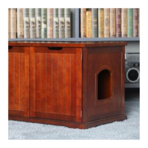 Merry Products Decorative Bench with Enclosed Cat Litter Washroom Box, Walnut