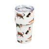 Cypress Home Beautiful Stylin Cat and Dog Double Wall Ceramic Companion Cup with Tritan Lid - 4 x 4 x 6 Inches Indoor/Ou
