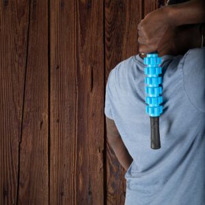 Mind Reader Blue Muscle Roller Deep Tissue Massage Stick for Sore Muscles