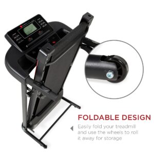 Best Choice Products Folding Treadmill with Manual Incline Fitness Workout Exercise Running Machine w/ Speakers - Black