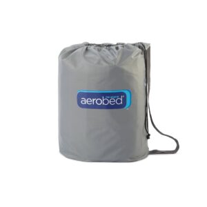 Aerobed Comfort Lock Laminated Inflatable Twin Air Mattress with Headboard and Electric Pump - Gray