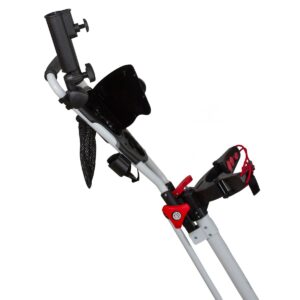 Northlight 48" White and Red Easy Folding 3 Wheel Golf Bag Push Cart