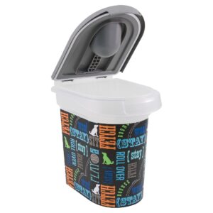 Paw Prints Word Play Design Pet Food Storage Bin - S