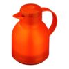 Emsa Samba 34 Ounce Quick Press Vacuum Insulated Thermal Jug Coffee Carafe Pitcher Server, Translucent Orange
