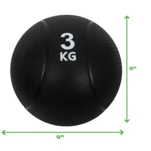 Mind Reader Medicine Ball, Black, 3 kg/6.6 lb.
