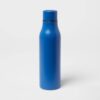 20oz Stainless Steel Vacuum Water Bottle Solid Matte Blue Dolphin - Room Essentials™