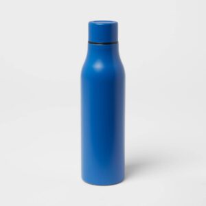 20oz Stainless Steel Vacuum Water Bottle Solid Matte Blue Dolphin - Room Essentials™