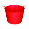 Little Giant FT11RED 11-Gallon Heavy-Duty Farm Bucket Rubber Flex Tub with Handles, Red