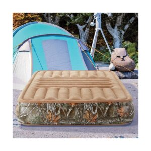 RealTree Edge Camo Lumbar Zone Comfort 13" Outdoor Air Mattress with Hands-Free Electric Pump - Queen