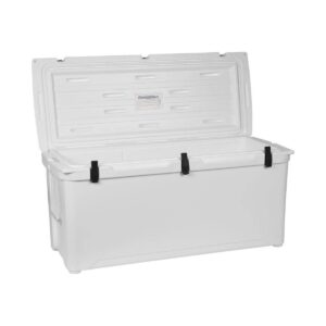Engel High Performance 167-Quart Portable Durable Rotomolded Airtight 264 Can Hard Cooler and Ice Box for Camping, Sports Events, & Fishing, White