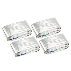 Juvale 4 Pack Emergency Thermal Foil Blankets for Survival Kit, First Aid, Outdoor Camping, 79 x 39 in.