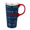 Evergreen Ceramic Travel Cup 17oz. ,withbox and Tritan Lid Pet Pride Dog