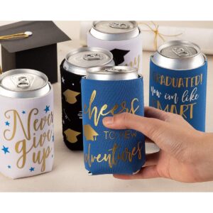 Juvale 12 Pack 2021 Graduation Can Cooler Sleeves, 12 oz Insulated Beer & Soda Koozies Holder, Grad Party Favors & Gifts