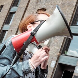 Nippon America ER-471 Rechargeable Megaphone Bullhorn Speaker PA Loudspeaker with Built In Siren, Volume Control, Audio Recorder, USB Port, 35 Watts