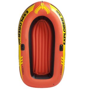 Intex Explorer 300 Compact Inflatable Fishing 3 Person Raft Boat w/ Pump & Oars