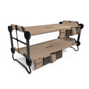 Disc-O-Bed Youth Kid-O-Bunk Double Cot w/ Organizer & No Slip Foot Pads Set of 4