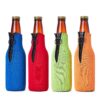 Juvale 4 Pack Beer Bottle Cooler with Zipper, 4 Assorted Colors (2.2 x 7 in)