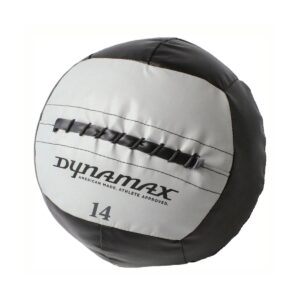 Dynamax Stout II 14 Pound 14 Inch Exercise Weight Training Fitness Medicine Ball for Home Gym Core Toning Workout, Gray and Black
