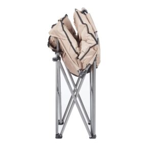 Mac Sports Foldable Padded Outdoor Club Chair with Carry Bag, Beige (2 Pack)