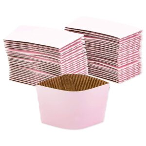 48-Pack Blush Pink Insulated Disposable Coffee Cups with Lids and Sleeves, 16oz Paper Hot Cup to Go for Wedding Reception, Girl Baby Shower Party