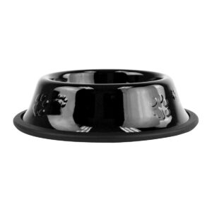 Platinum Pets Embossed Non-Tip Cat/Dog Bowl - Midnight Black - .75 Cup