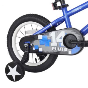 Joystar Pluto 12 Inch Kids Toddler Bike Bicycle with Training Wheels, Rubber Tires, and Coaster Brake, Ages 2 to 4, Blue