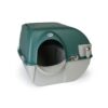 Omega Paw VM-RA15-1-PR Premium Roll N Clean Plastic Self Cleaning Enclosed Cat Kitten Self Separating Litter Box, Forest Green
