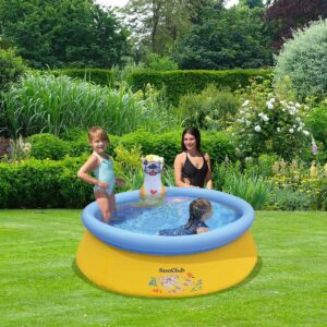 JLeisure Sun Club 12011 5 Foot x 16.5 Inch 1 to 2 Person Capacity Sea Otter Spray 3D Above Ground Kid Inflatable Outdoor Swimming Pool