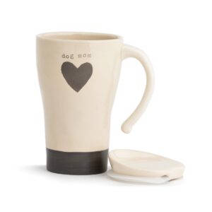 DEMDACO Dog Mom Heart Travel Mug White